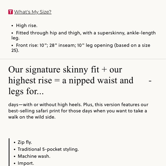 J. Crew 10" highest-rise toothpick jean in safari leopard - Picture 12 of 12